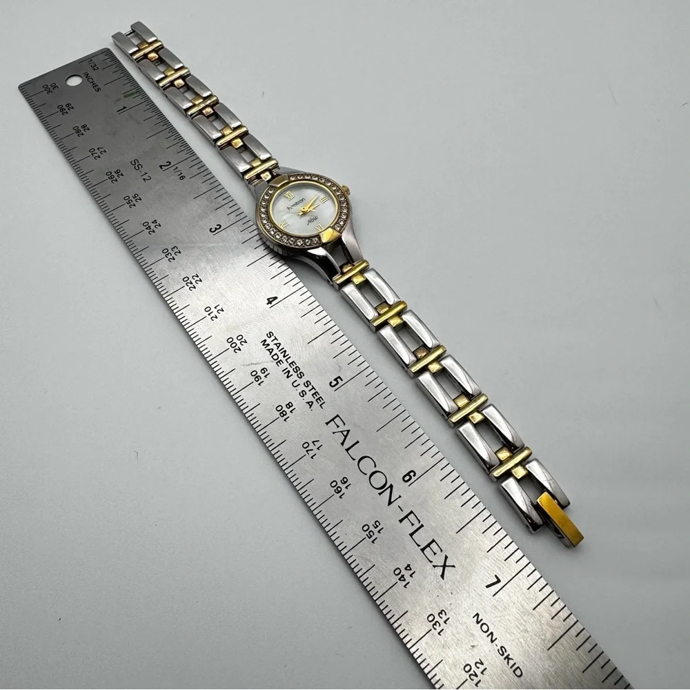 Armitron Now Two-Tone Crystal Bezel Watch Stainless Steel Back “New Battery”